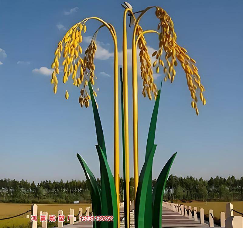 抽象不銹鋼農(nóng)作物稻麥穗雕塑在景觀中彰顯的作用有哪些?_空間_藝術(shù)_農(nóng)
